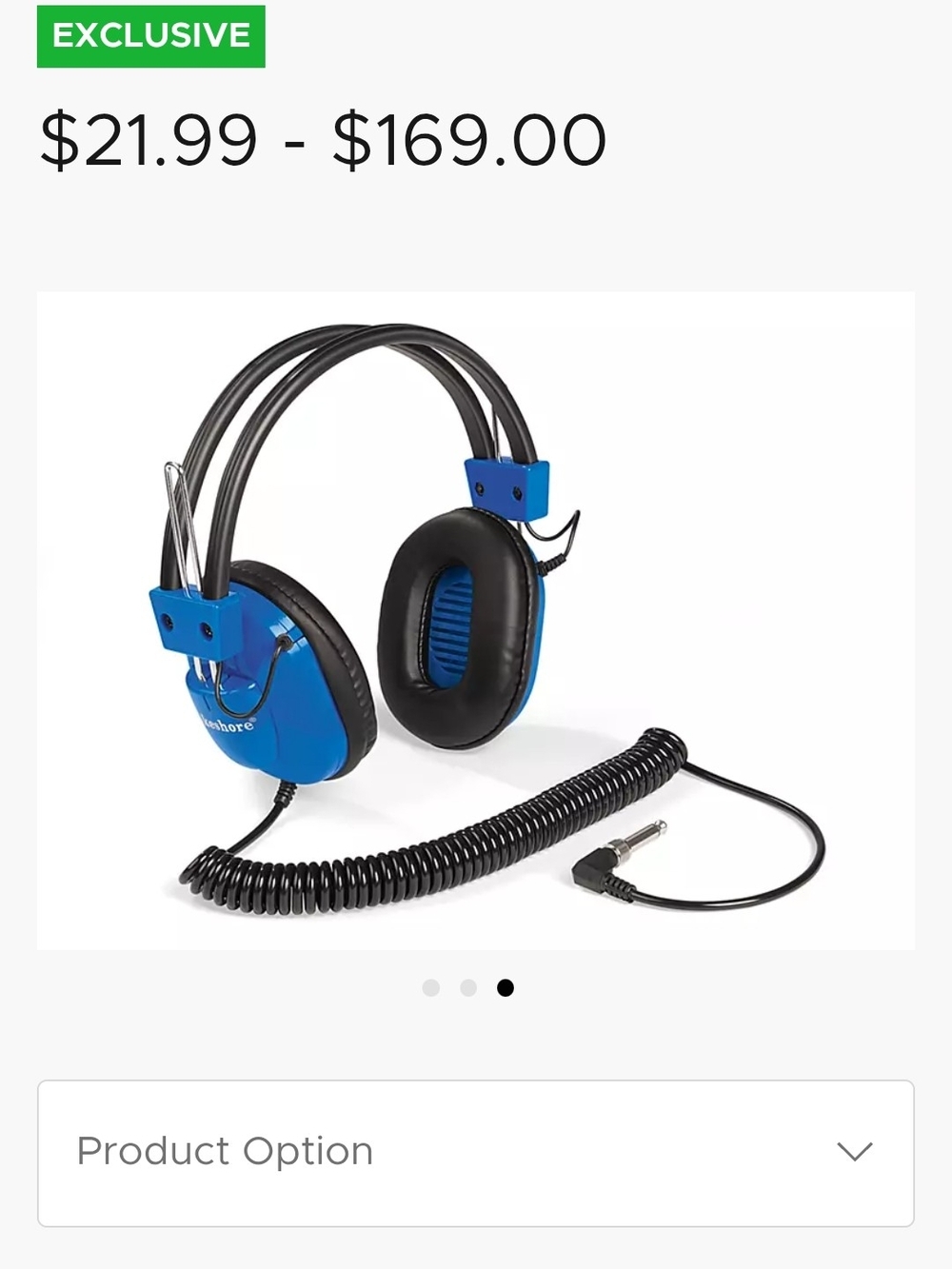 Kids Blue Over-Ear Headphones with Coiled Cable - Lakeshore